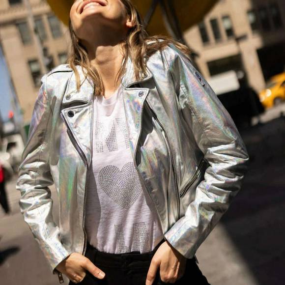 NEW MAURITIUS women's adeni leather jacket in unicorn - Picture 3 of 3